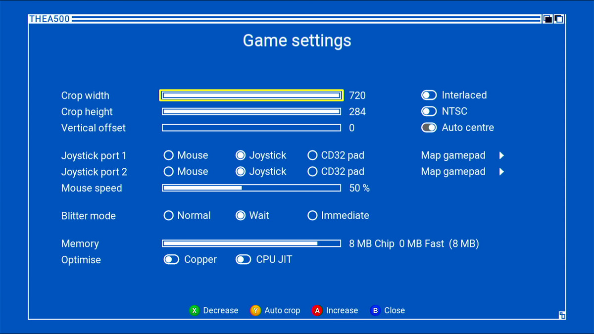 Katso lähemmin A500 Mini: game settings