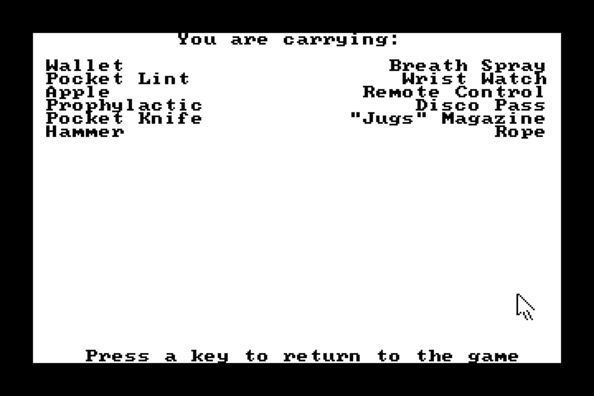 Katso lähemmin Leisure Suit Larry 1: Inventory