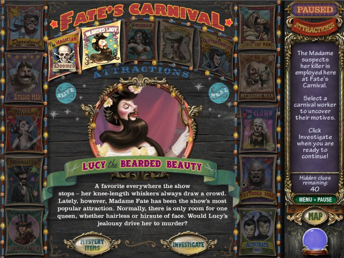 Katso lähemmin Mystery Case Files Madame Fate: character sheet