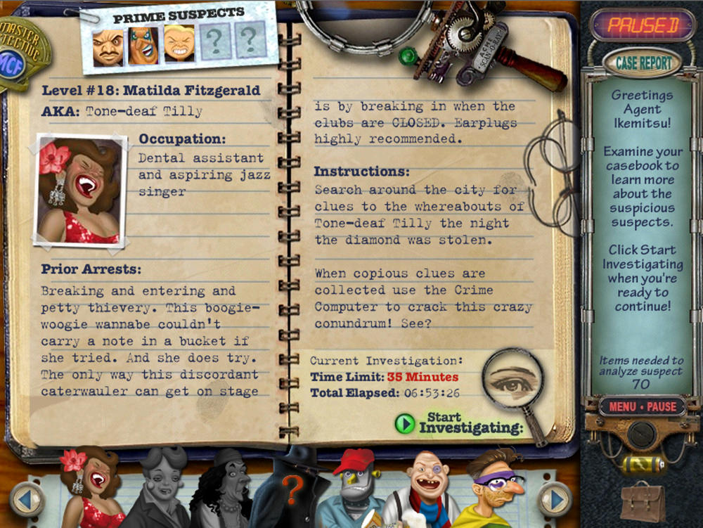 Katso lähemmin Mystery Case Files Prime Suspects: briefing